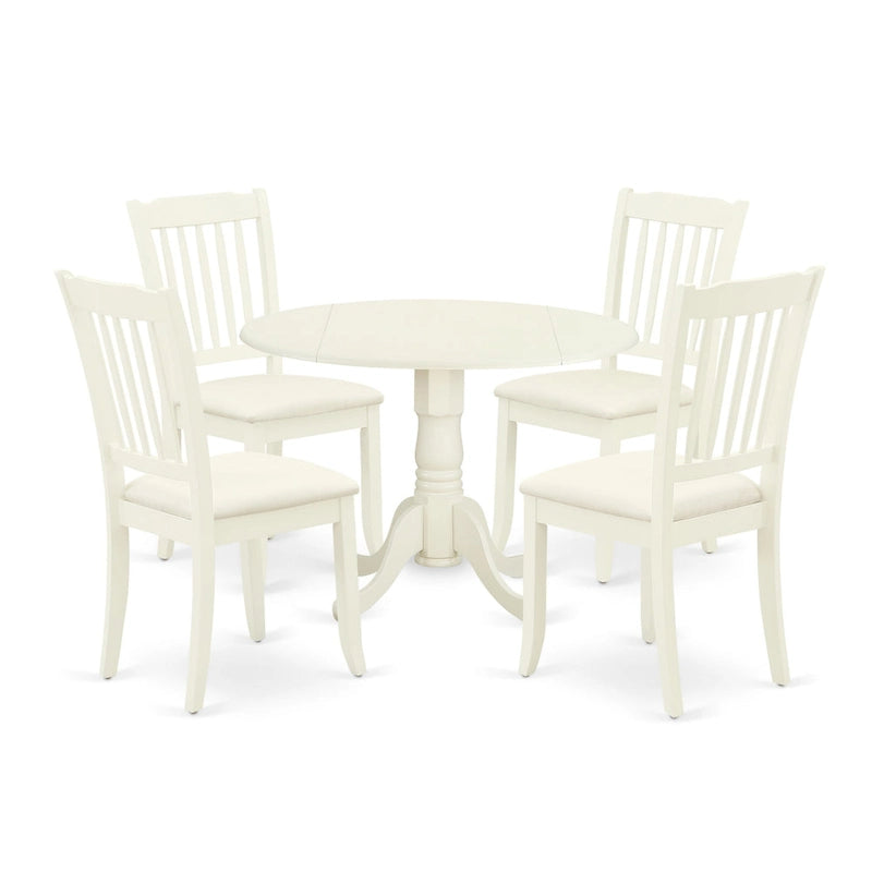 L'ensemble de salle à manger East West Furniture comprend une table de salle à manger et des chaises de cuisine en lin (options de finition et de pièces).