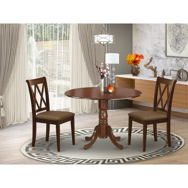L'ensemble de salle à manger East West Furniture comprend une table de salle à manger et des chaises de cuisine en lin (options de finition et de pièces).