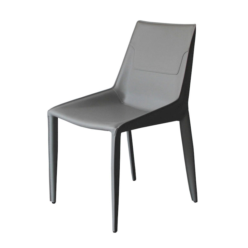 Chaises de salle à manger modernes Modrest Halo en cuir gris clair (lot de 2)