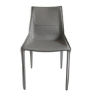 Chaises de salle à manger modernes Modrest Halo en cuir gris clair (lot de 2)