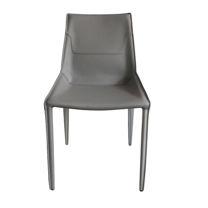 Chaises de salle à manger modernes Modrest Halo en cuir gris clair (lot de 2)