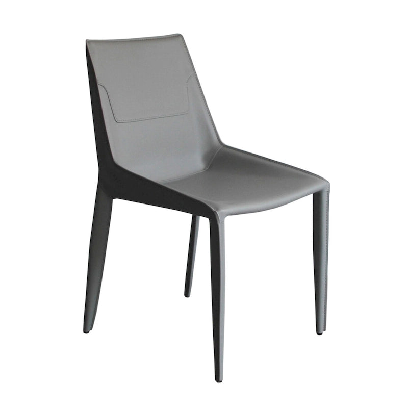 Chaises de salle à manger modernes Modrest Halo en cuir gris clair (lot de 2)