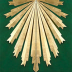 Buffet de salle à manger moderne et glamour en bois massif, à deux portes, motif soleil.