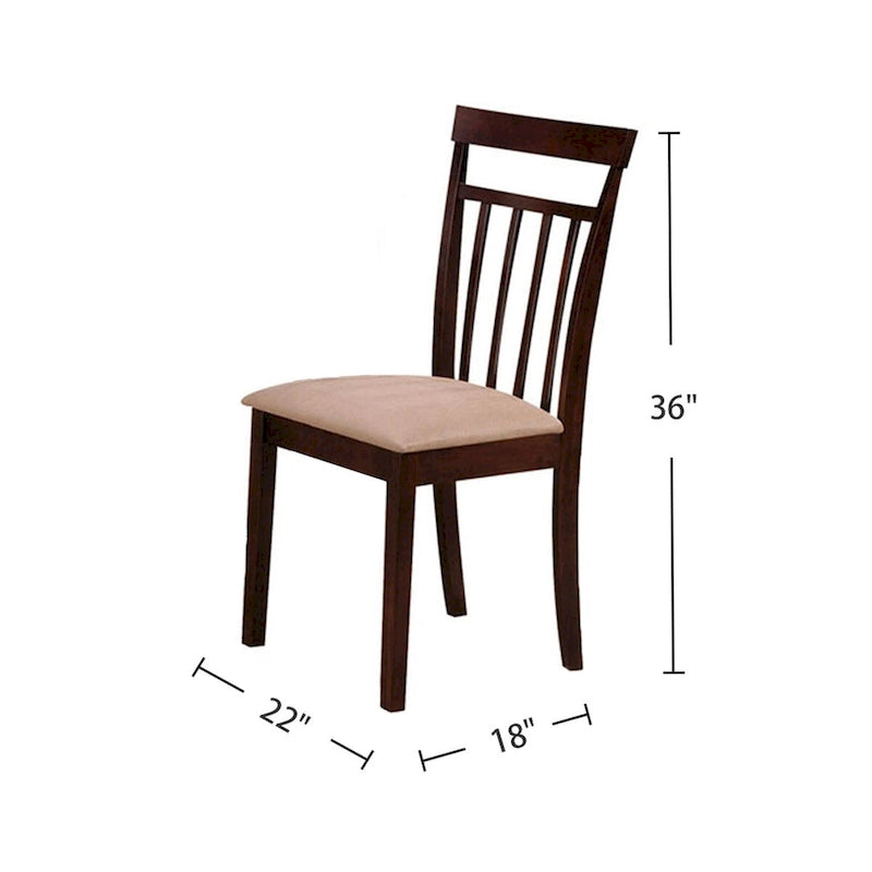 Ensemble de salle à manger 5 pièces finition espresso et beige