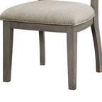 Ensemble de 2 chaises de salle à manger Trea de 58 cm (23 pouces), dossier à barreaux, grises, assise rembourrée beige