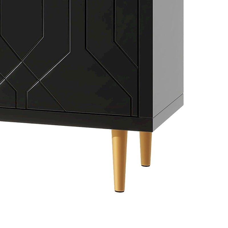 Buffet élégant en bois de style Mid-Century avec trois étagères intérieures