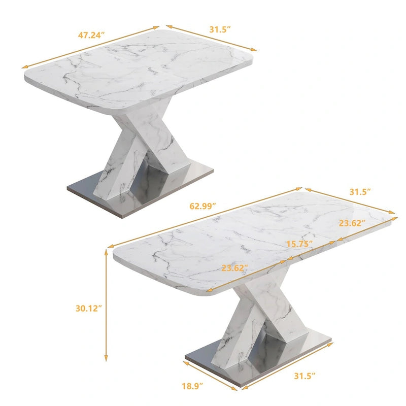 Table de salle à manger carrée extensible moderne pour cuisine