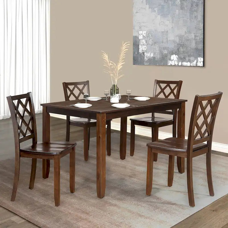 Ensemble de salle à manger 5 pièces en bois massif style ferme Manheim Casual de Furniture of America