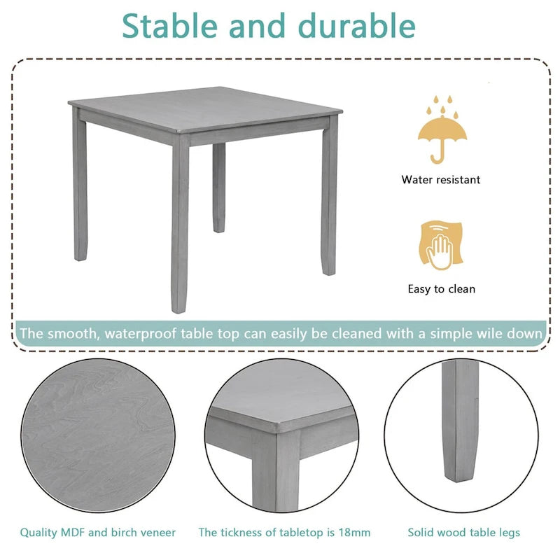 Table carrée de salle à manger en bois