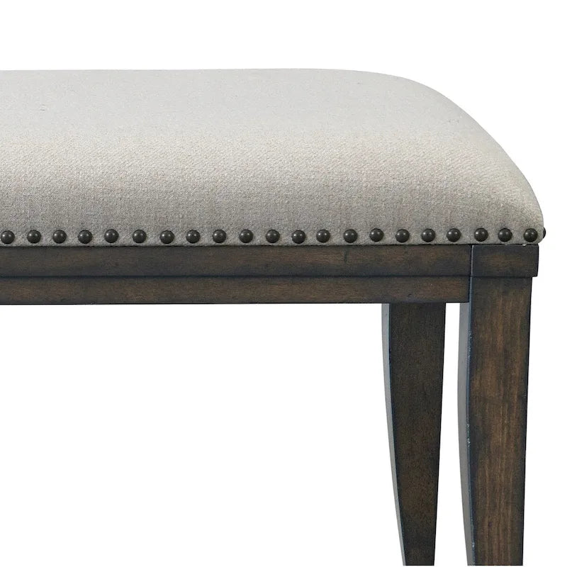 Banc de salle à manger rembourré Grant de Roundhill Furniture, beige