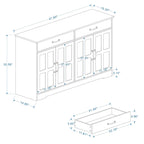 Buffet de style campagnard avec 2 tiroirs et 4 portes
