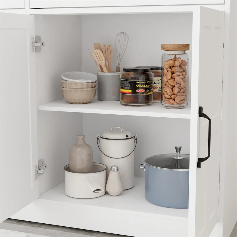 Buffet de style campagnard avec 2 tiroirs et 4 portes