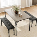 Ensemble table et chaises pour 4 personnes avec 2 bancs rembourrés