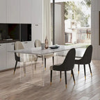 Table de salle à manger rectangulaire italienne moderne et luxueuse de 1,8 m en pierre frittée avec pied en acrylique - 1,8 m