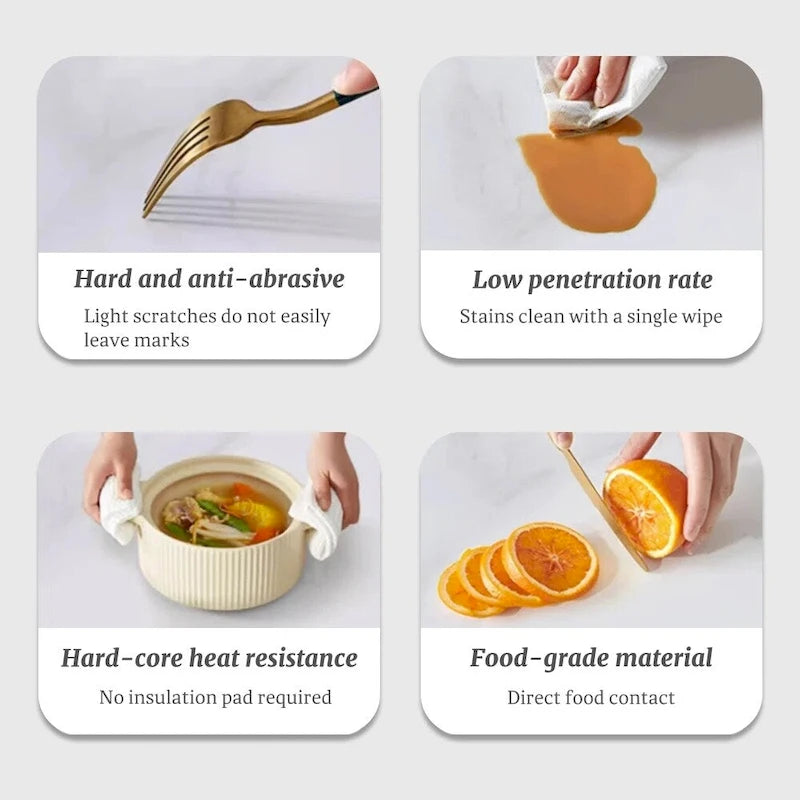 Table de salle à manger rectangulaire italienne moderne et luxueuse de 1,8 m en pierre frittée avec pied en acrylique - 1,8 m