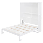 Étagères murales escamotables pour lit Queen Size, cadre de lit escamotable se repliant facilement dans un meuble en bois, avec support de matelas