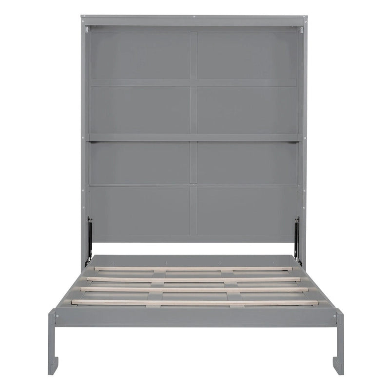Étagères murales escamotables pour lit Queen Size, cadre de lit escamotable se repliant facilement dans un meuble en bois, avec support de matelas