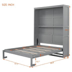 Étagères murales escamotables pour lit Queen Size, cadre de lit escamotable se repliant facilement dans un meuble en bois, avec support de matelas