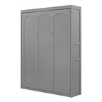 Étagères murales escamotables pour lit Queen Size, cadre de lit escamotable se repliant facilement dans un meuble en bois, avec support de matelas