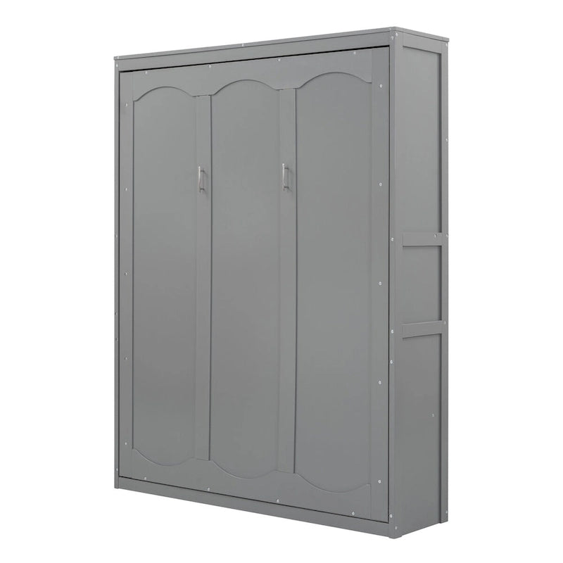 Étagères murales escamotables pour lit Queen Size, cadre de lit escamotable se repliant facilement dans un meuble en bois, avec support de matelas