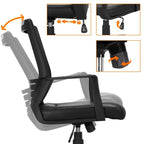 Chaise de bureau ergonomique réglable en maille Yaheetech avec soutien lombaire