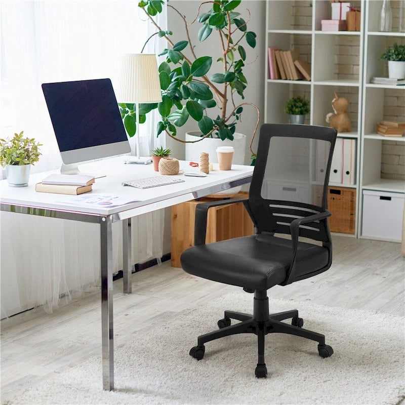 Chaise de bureau ergonomique réglable en maille Yaheetech avec soutien lombaire