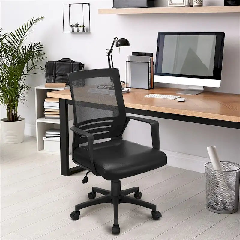 Chaise de bureau ergonomique réglable en maille Yaheetech avec soutien lombaire