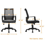 Chaise de bureau ergonomique réglable en maille Yaheetech avec soutien lombaire