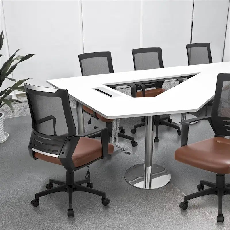 Chaise de bureau ergonomique réglable en maille Yaheetech avec soutien lombaire