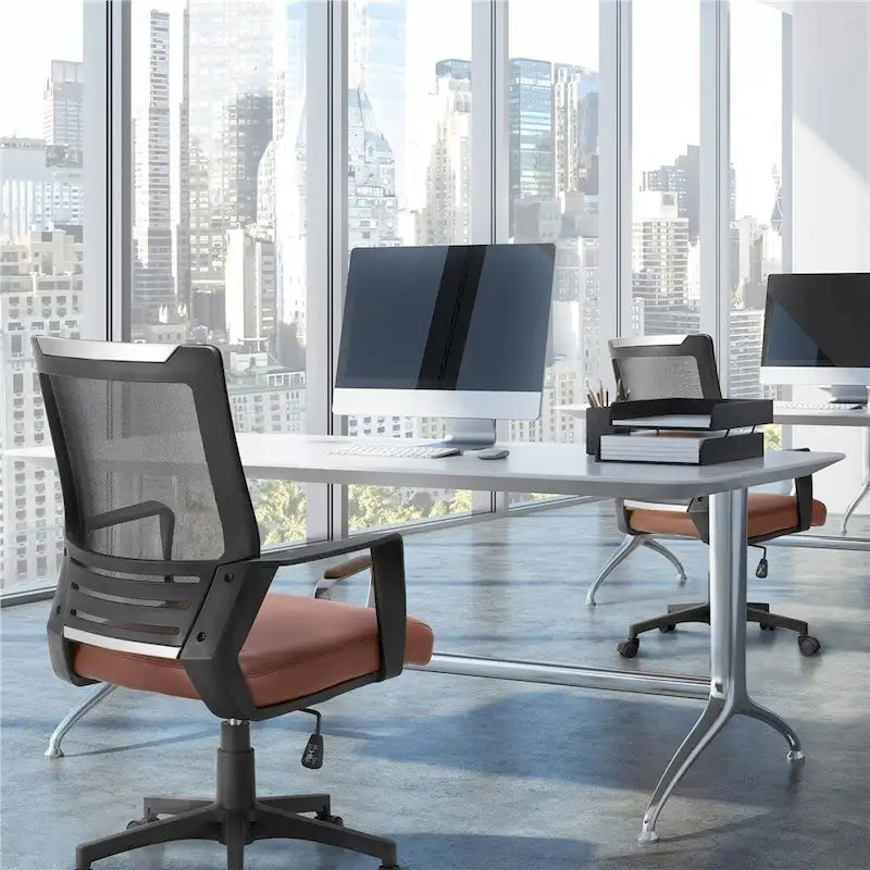Chaise de bureau ergonomique réglable en maille Yaheetech avec soutien lombaire
