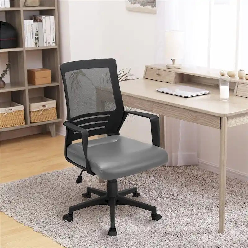 Chaise de bureau ergonomique réglable en maille Yaheetech avec soutien lombaire