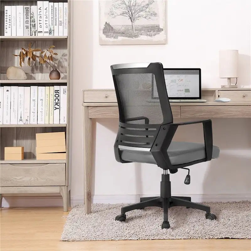Chaise de bureau ergonomique réglable en maille Yaheetech avec soutien lombaire