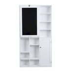 Bureau pliable Utopia Alley avec grand compartiment de rangement et étagères inférieures, bureau d'ordinateur, blanc