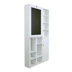 Bureau pliable Utopia Alley avec grand compartiment de rangement et étagères inférieures, bureau d'ordinateur, blanc
