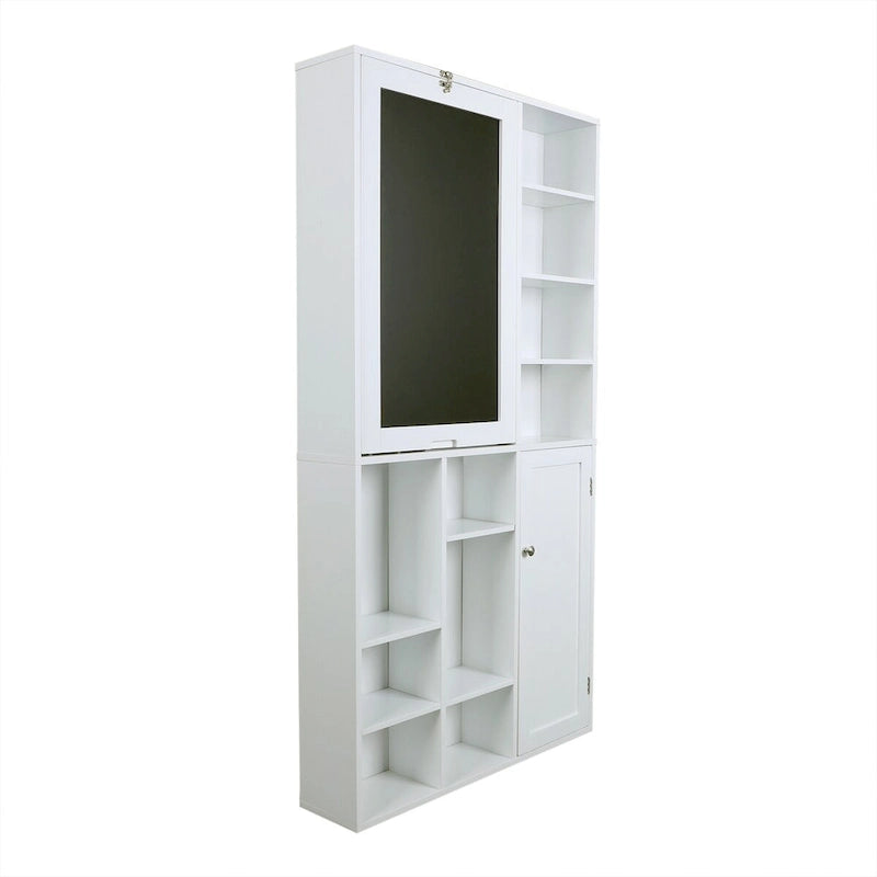 Bureau pliable Utopia Alley avec grand compartiment de rangement et étagères inférieures, bureau d'ordinateur, blanc