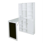 Bureau pliable Utopia Alley avec grand compartiment de rangement et étagères inférieures, bureau d'ordinateur, blanc