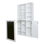 Bureau pliable Utopia Alley avec grand compartiment de rangement et étagères inférieures, bureau d'ordinateur, blanc