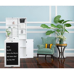 Bureau pliable Utopia Alley avec grand compartiment de rangement et étagères inférieures, bureau d'ordinateur, blanc