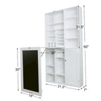 Bureau pliable Utopia Alley avec grand compartiment de rangement et étagères inférieures, bureau d'ordinateur, blanc