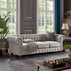 Canapé Chesterfield en lin