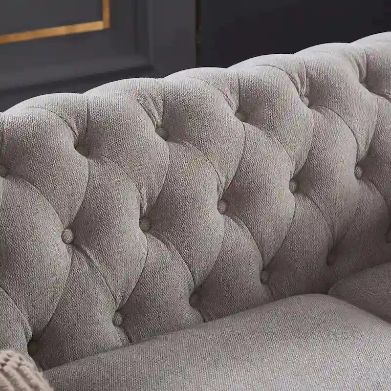 Canapé Chesterfield en lin