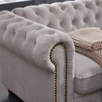 Canapé Chesterfield en lin