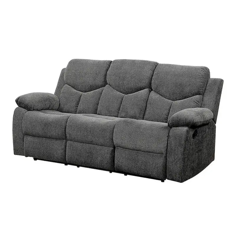 Canapé inclinable HomeRoots 82 en chenille grise avec pieds noirs - 82