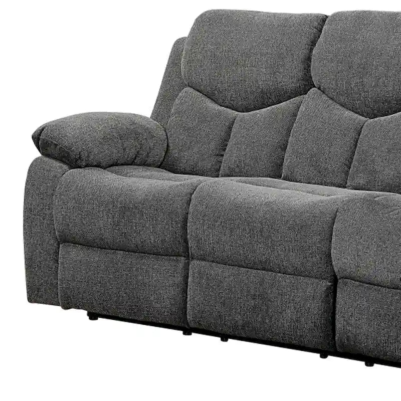 Canapé inclinable HomeRoots 82 en chenille grise avec pieds noirs - 82