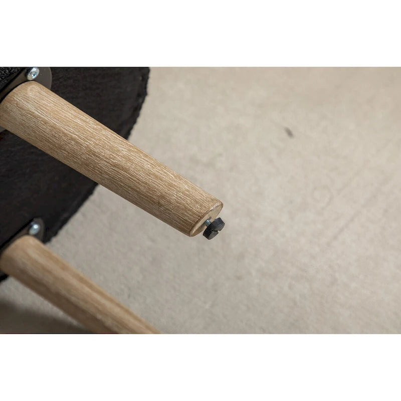 Banc de rangement en tissu bouclé avec pieds en bois pour chambre à coucher, noir