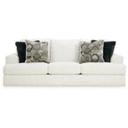 Canapé Henly 244 cm (96 pouces), surdimensionné, 4 coussins décoratifs, polyester blanc doux