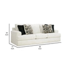 Canapé Henly 244 cm (96 pouces), surdimensionné, 4 coussins décoratifs, polyester blanc doux