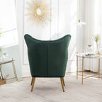Fauteuil d'appoint à oreilles capitonné en velours