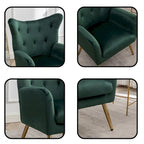 Fauteuil d'appoint à oreilles capitonné en velours
