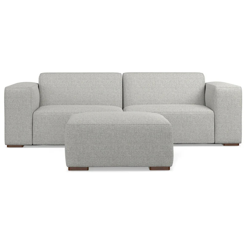 Ensemble canapé modulable 2 places et pouf WYNDENHALL Biggs